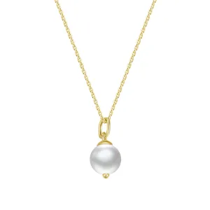 New Beginnings Pearl Pendant Necklace 14K Gold