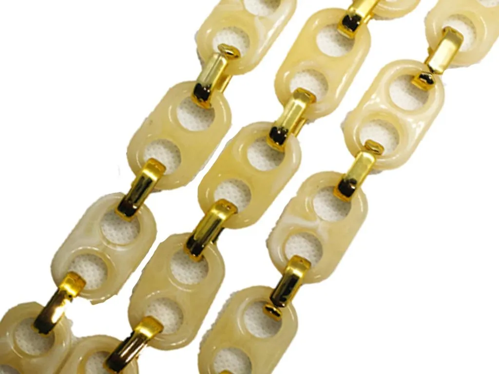 Off White Golden Mask Chains