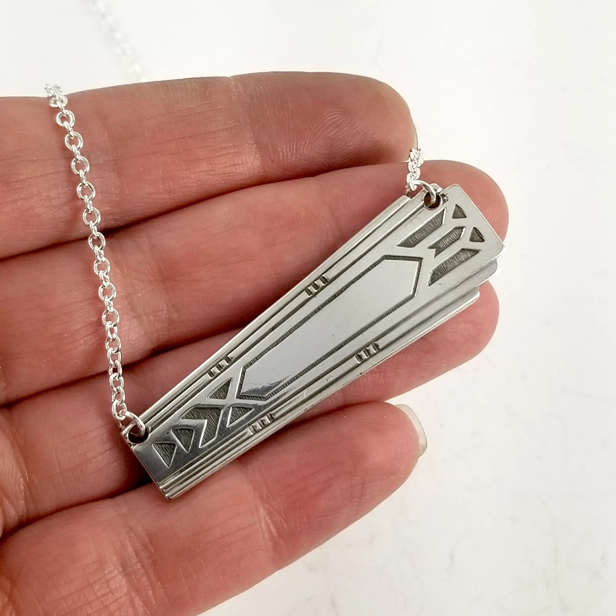 Oneida Friendship Medality Spoon Bar Necklace