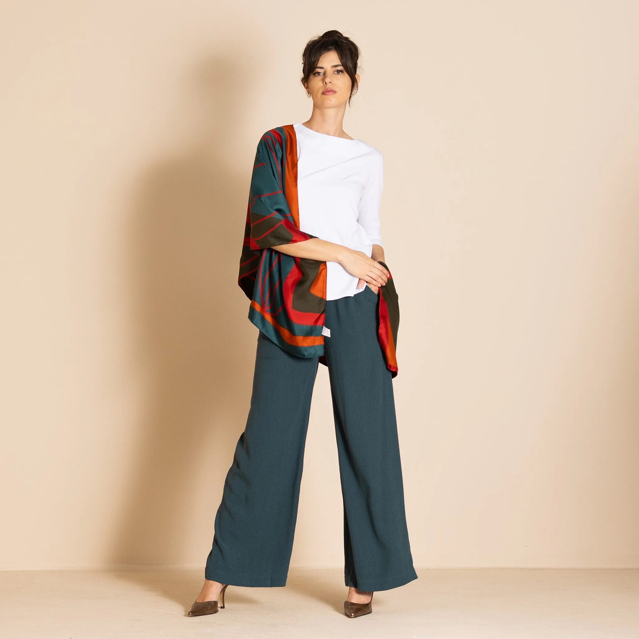 origin rectangle silk scarf