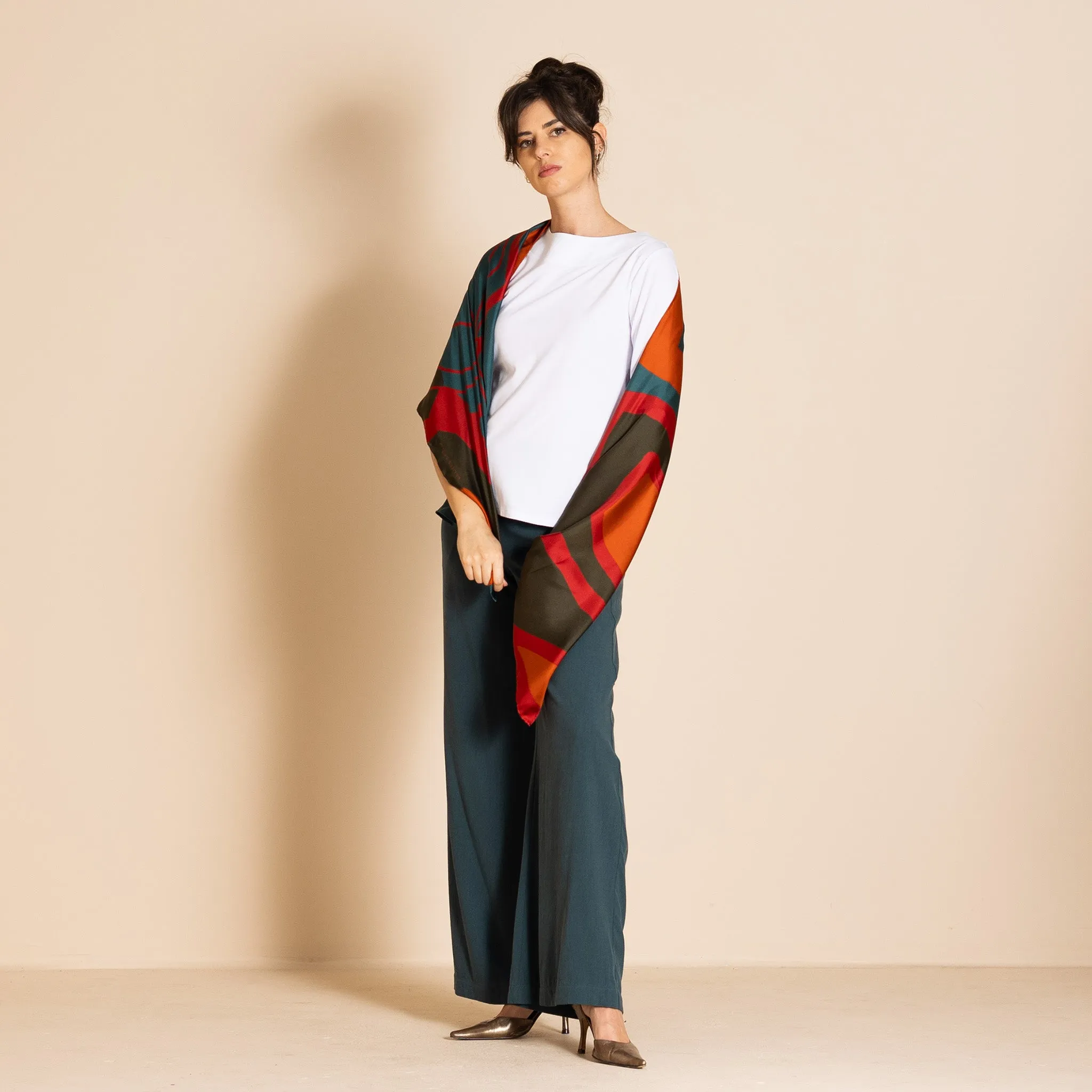 origin rectangle silk scarf
