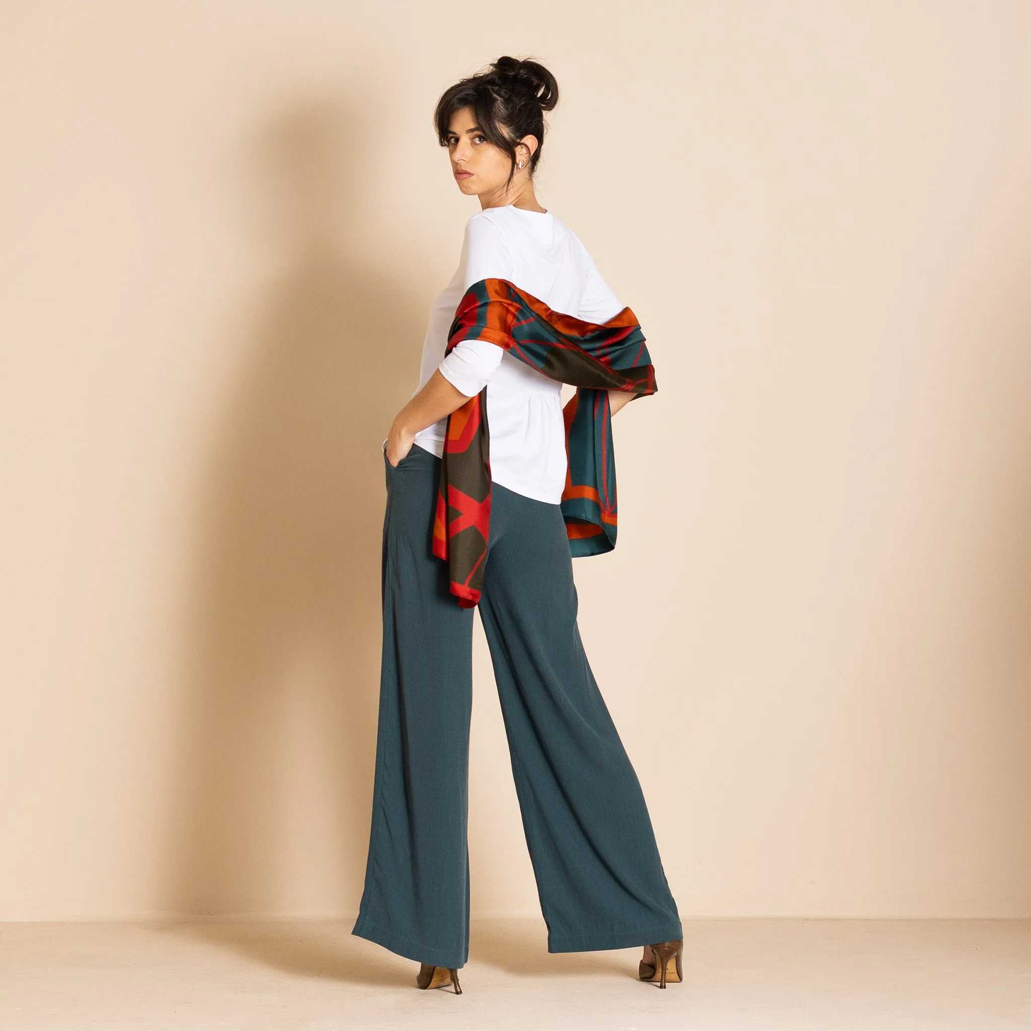 origin rectangle silk scarf