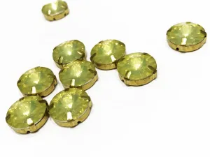 Pale Yellow Opal Circular Resin Stones with Catcher (16 mm)