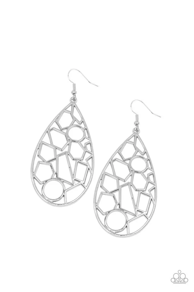 Paparazzi Earring ~ Reshaped Radiance - Silver
