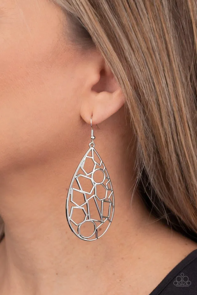 Paparazzi Earring ~ Reshaped Radiance - Silver