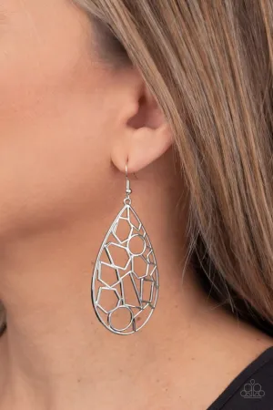 Paparazzi Earring ~ Reshaped Radiance - Silver