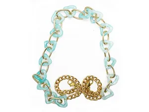 Pastel Blue Golden Mask Chains