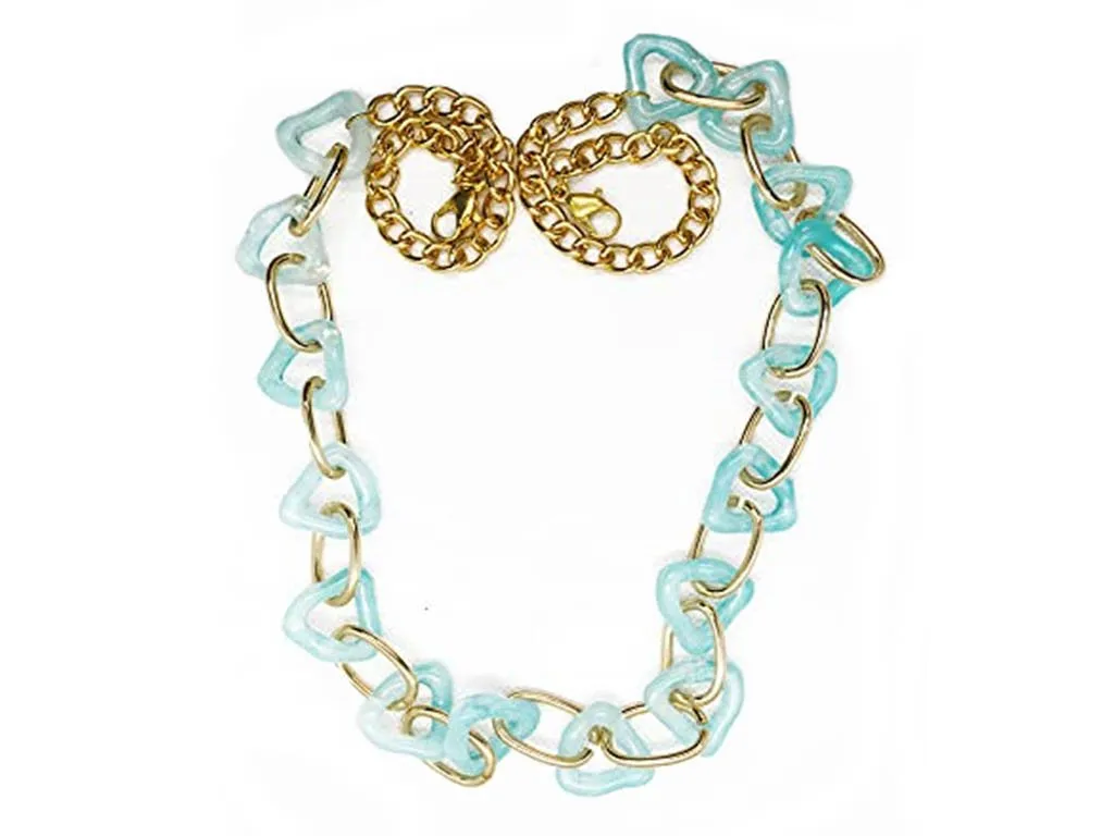 Pastel Blue Golden Mask Chains