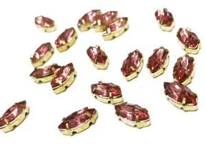Pink Eye Resin Stones with Catcher (10x5 mm) (Wholesale)