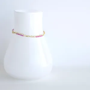 Piper -  Pink Agate, 14k Gold Filled Bracelet
