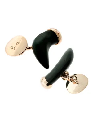 Pomellato Horn Rose Gold Jet Cufflinks