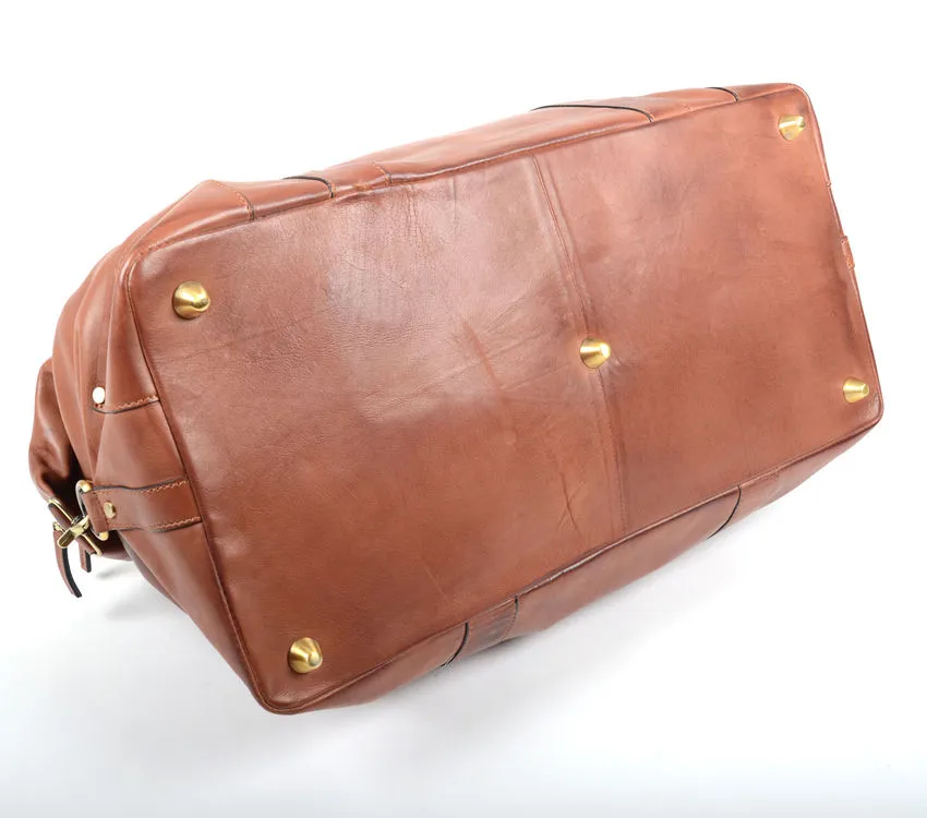 Prime Hide Ridgeback Luxury Brown Leather Holdall