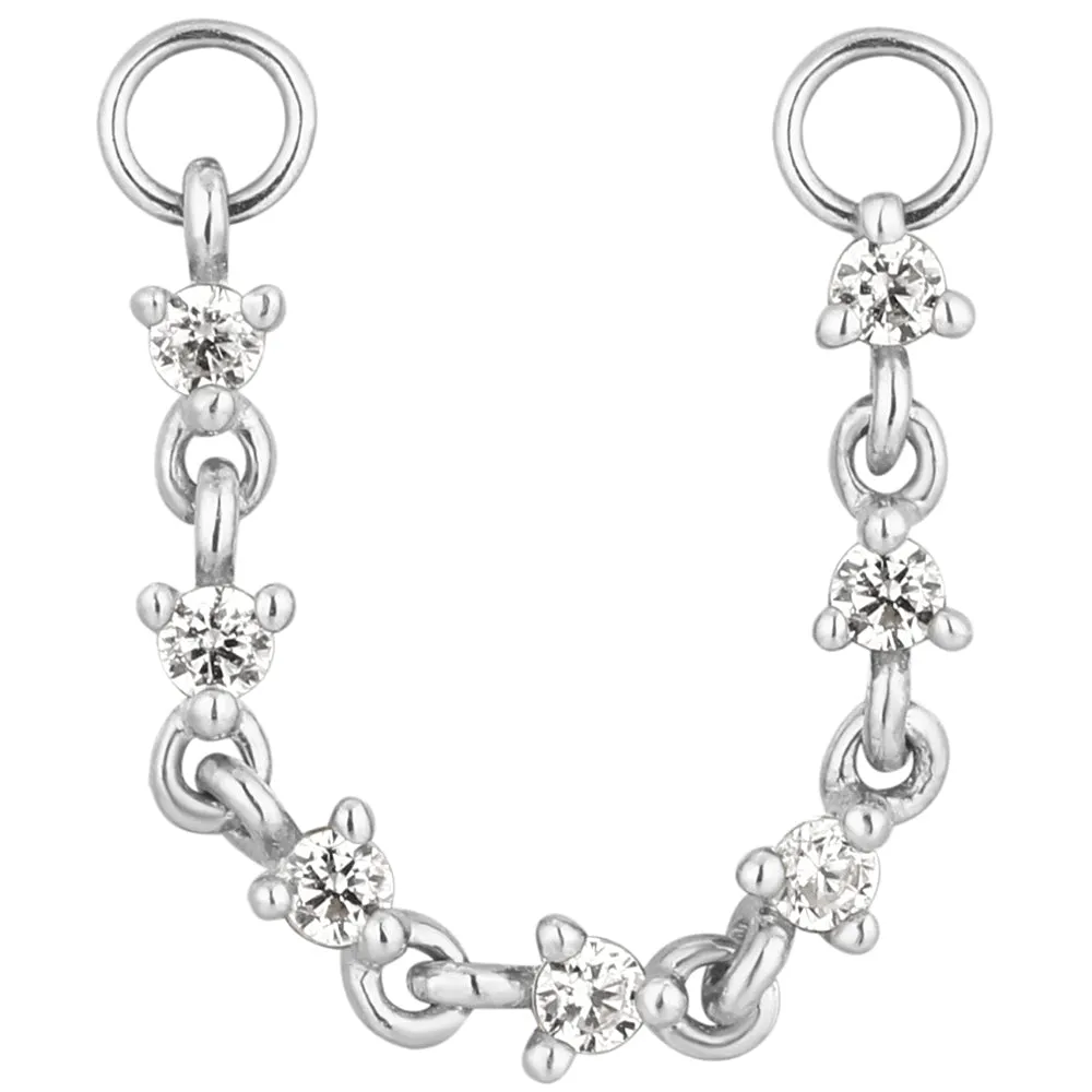 "Languid" Chain Attachment in Gold with CZ's
