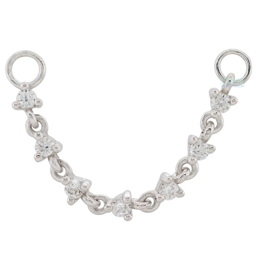 "Languid" Chain Attachment in Gold with CZ's