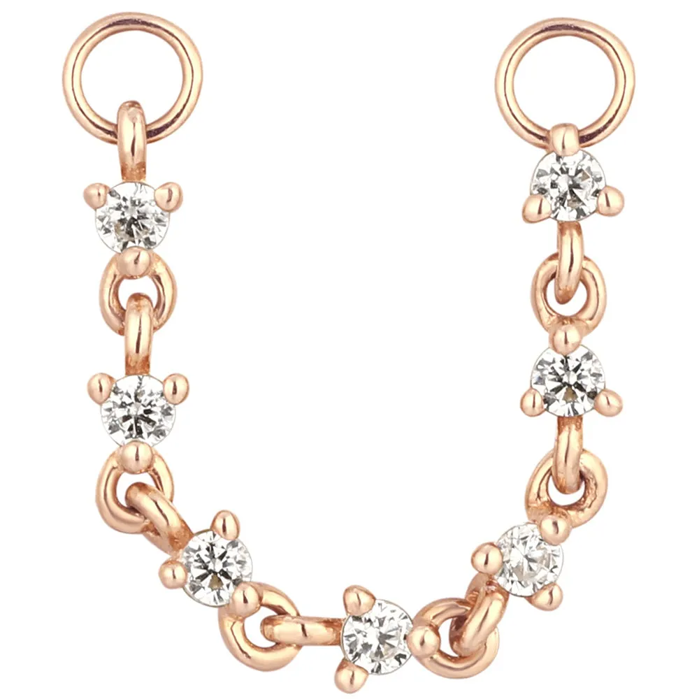 "Languid" Chain Attachment in Gold with CZ's