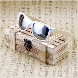 Rectangular Genuine Real Bamboo Wood Polarized Sun