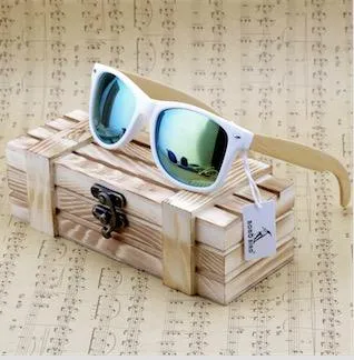 Rectangular Genuine Real Bamboo Wood Polarized Sun