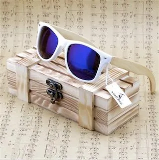 Rectangular Genuine Real Bamboo Wood Polarized Sun