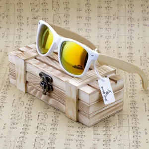 Rectangular Genuine Real Bamboo Wood Polarized Sun