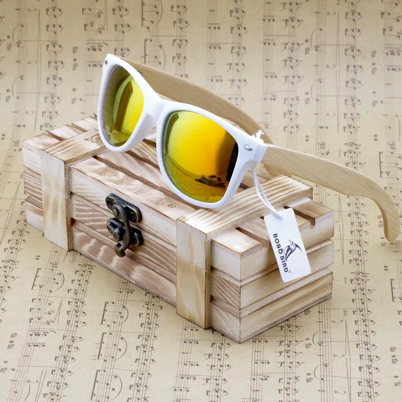 Rectangular Genuine Real Bamboo Wood Polarized Sun