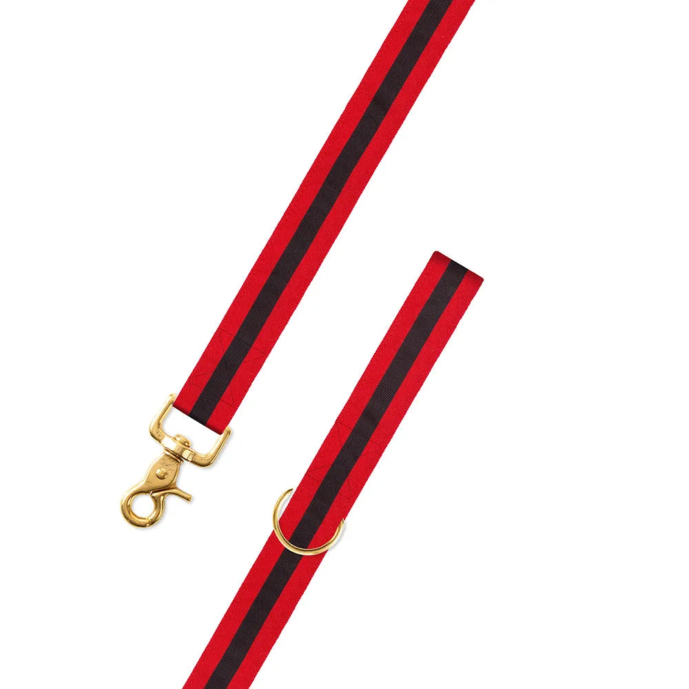 Red & Black Grosgrain Ribbon Dog Leash