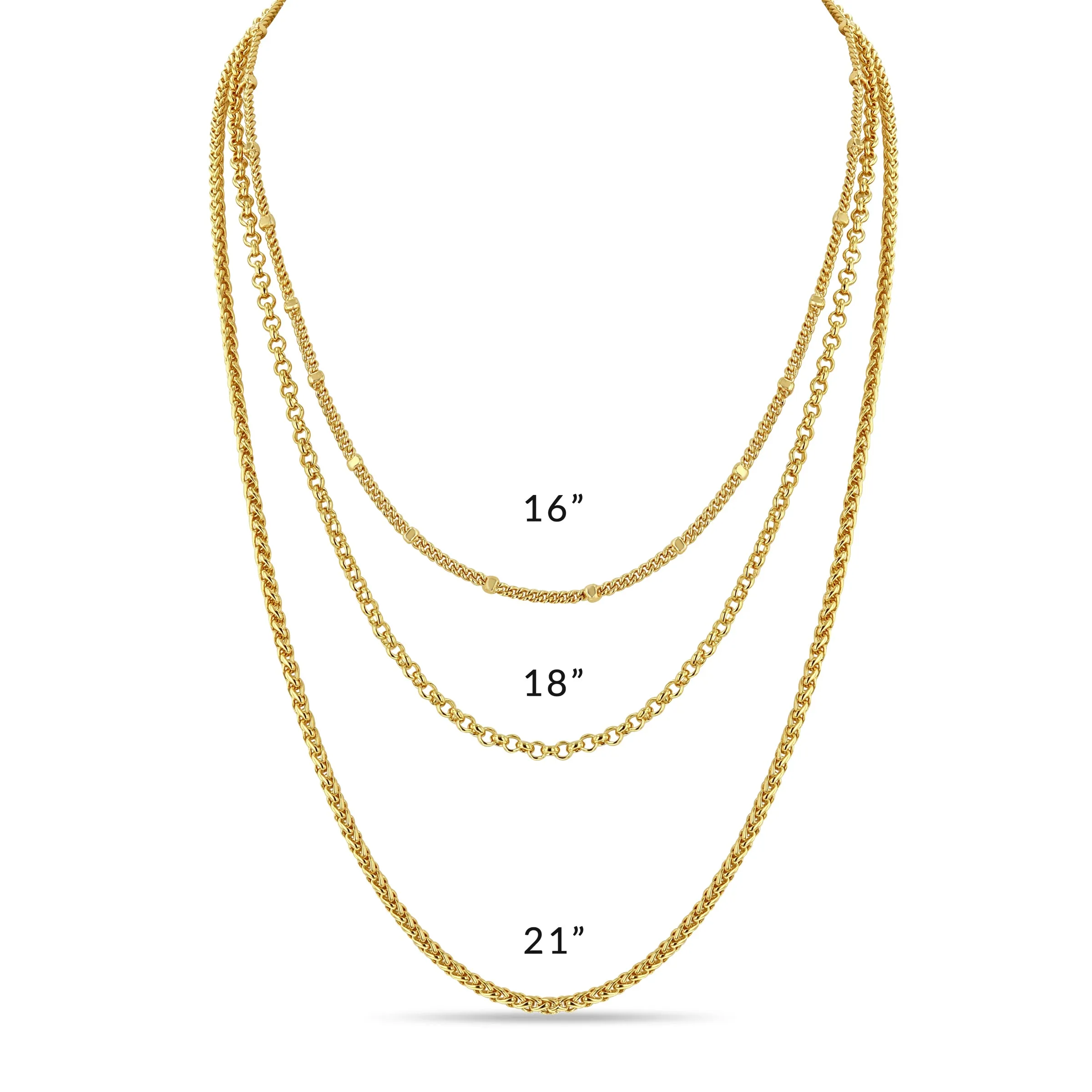 Ritzy Couture DeLuxe Luxury Necklace Chains For Charms - 22k Gold Plating