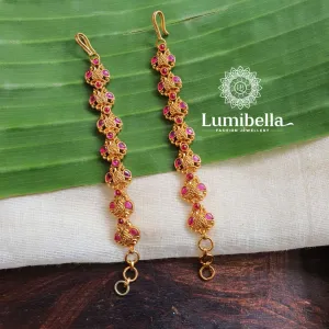 Ruby Small Ear Chains