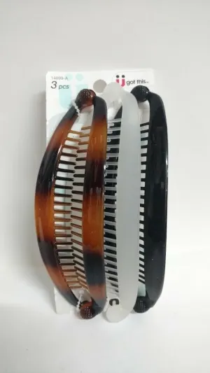 SCUNCI - Effortless Beauty Banana Barrettes 3 Colors - 3 Count