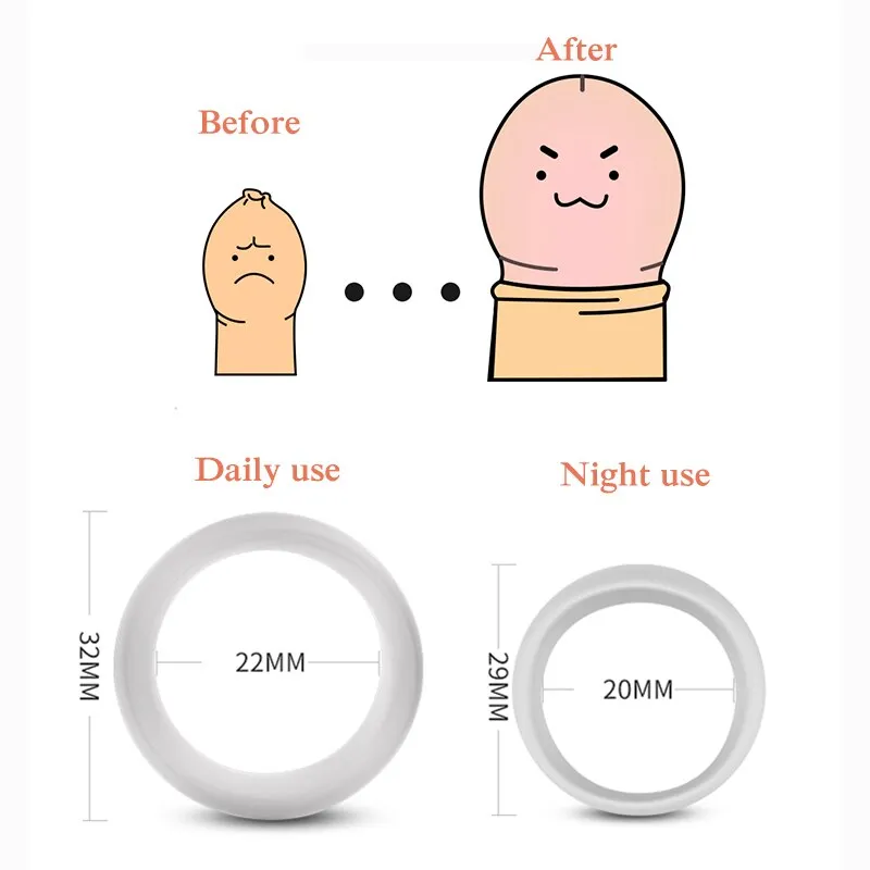 Silicone Male Foreskin Corrector Resistance Ring Delay Ejaculation Penis Rings for Men Cock Ring