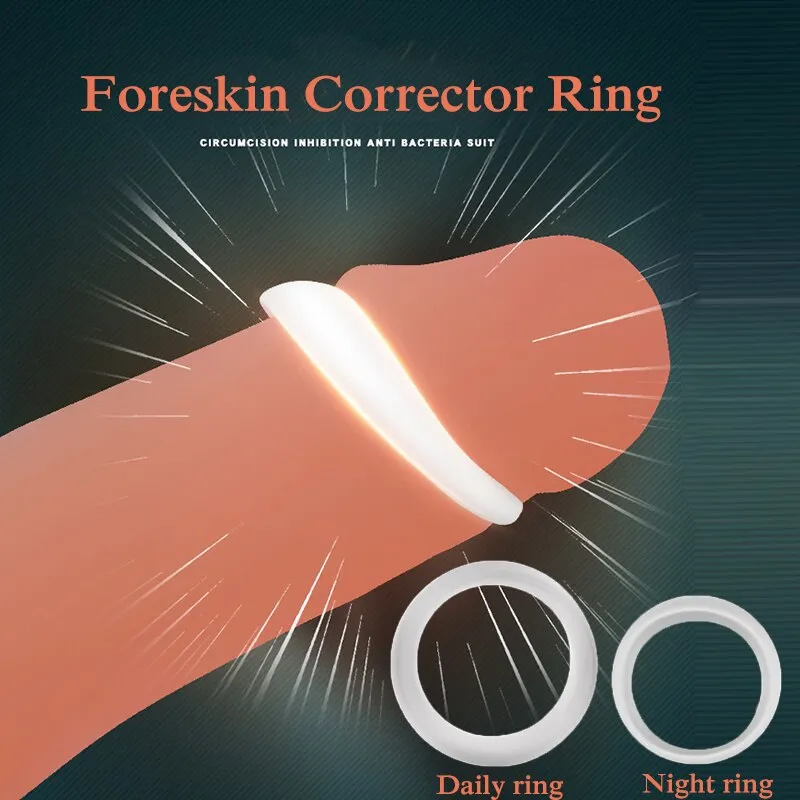Silicone Male Foreskin Corrector Resistance Ring Delay Ejaculation Penis Rings for Men Cock Ring