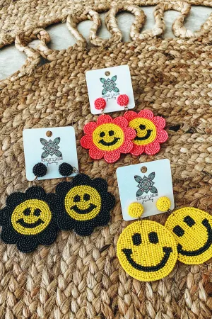 Smiley Beaded Earrings | 3 STYLES