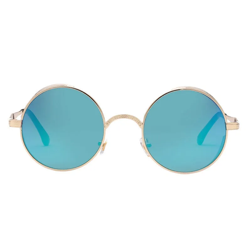 Steampunk Vintage Sunglass Fashion round sunglasses women brand designer metal carving sun glasses men oculos de sol