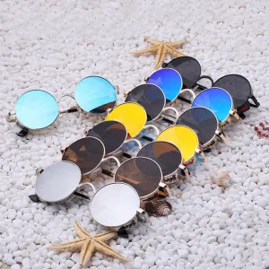Steampunk Vintage Sunglass Fashion round sunglasses women brand designer metal carving sun glasses men oculos de sol