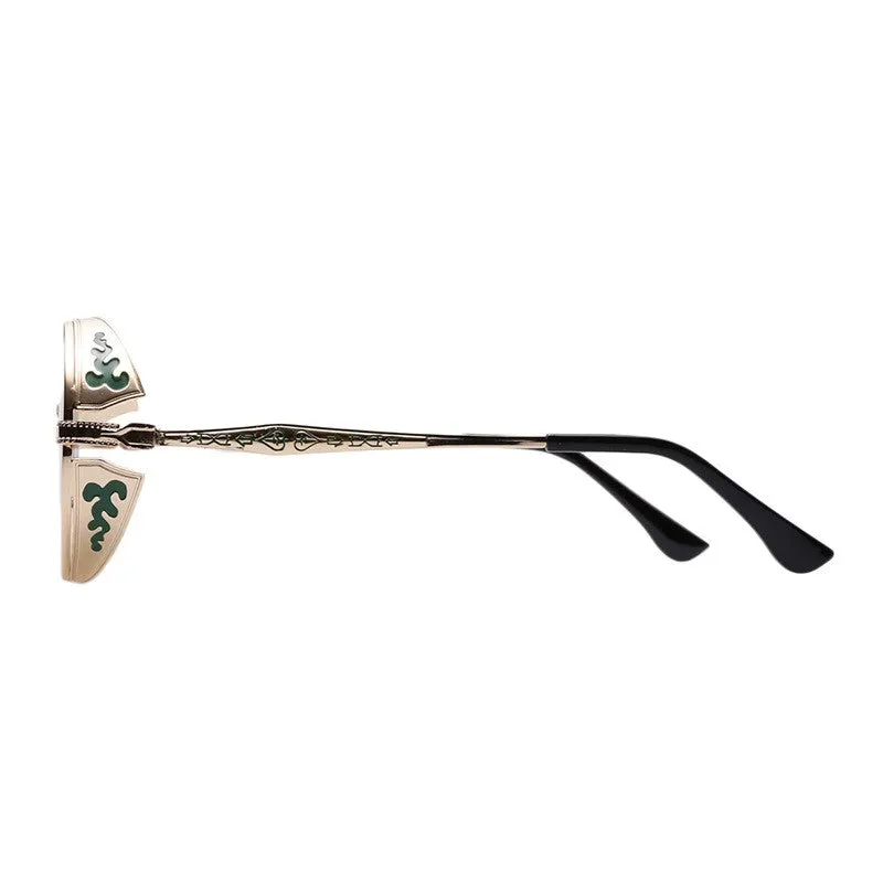 Steampunk Vintage Sunglass Fashion round sunglasses women brand designer metal carving sun glasses men oculos de sol
