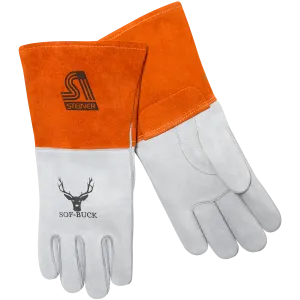 Steiner Industries 02275 Sof-Buck Premium Heavyweight Split Deerskin MIG Fleece Cotton Lined Welding Gloves (One Dozen)