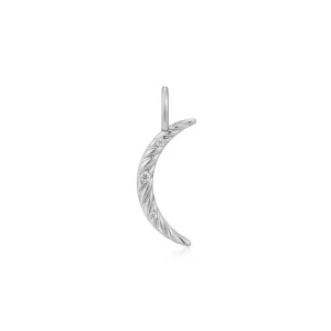 Sterling Silver Cubic Zirconia Crescent Moon Charm by Ania Haie