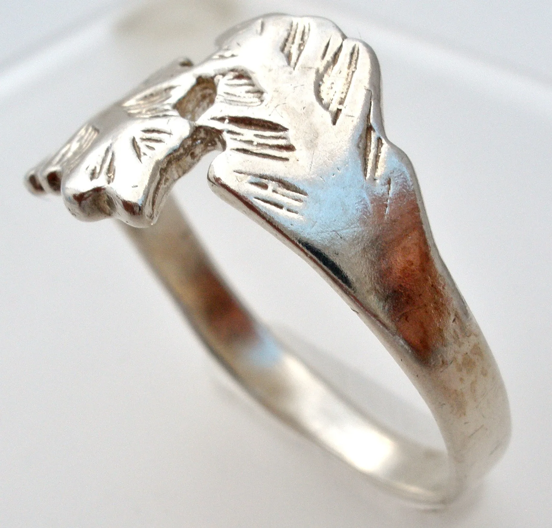 Sterling Silver Leaf Ring Size 11.5 Vintage