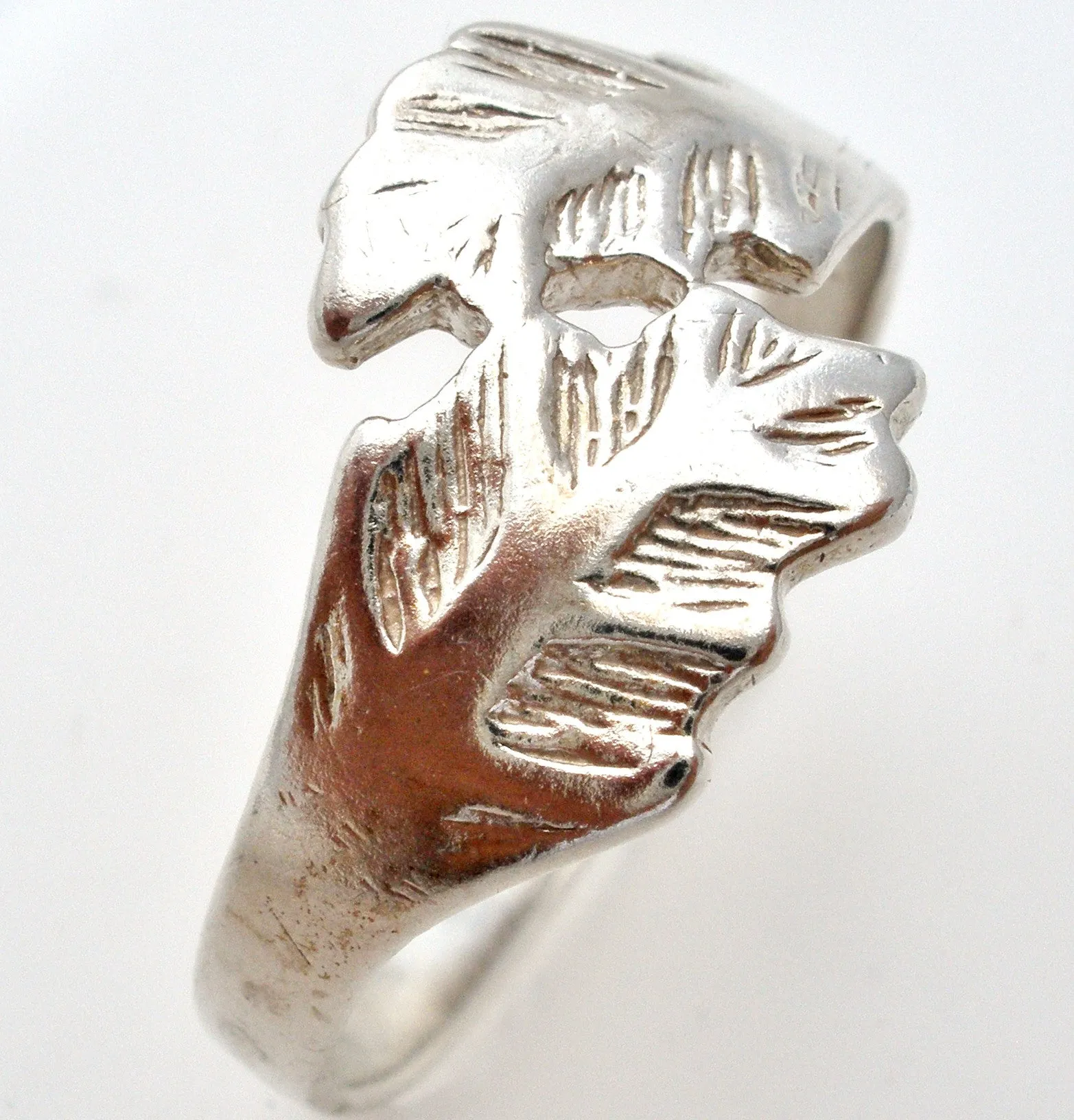 Sterling Silver Leaf Ring Size 11.5 Vintage