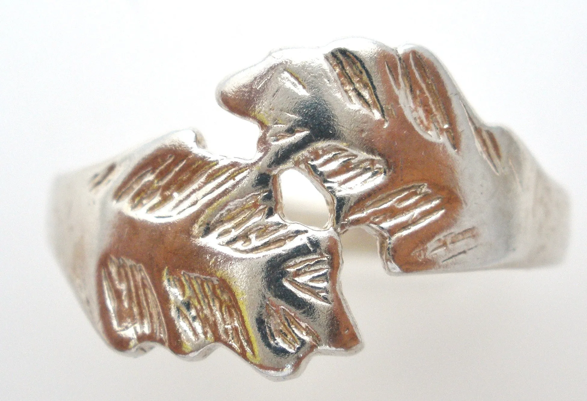 Sterling Silver Leaf Ring Size 11.5 Vintage