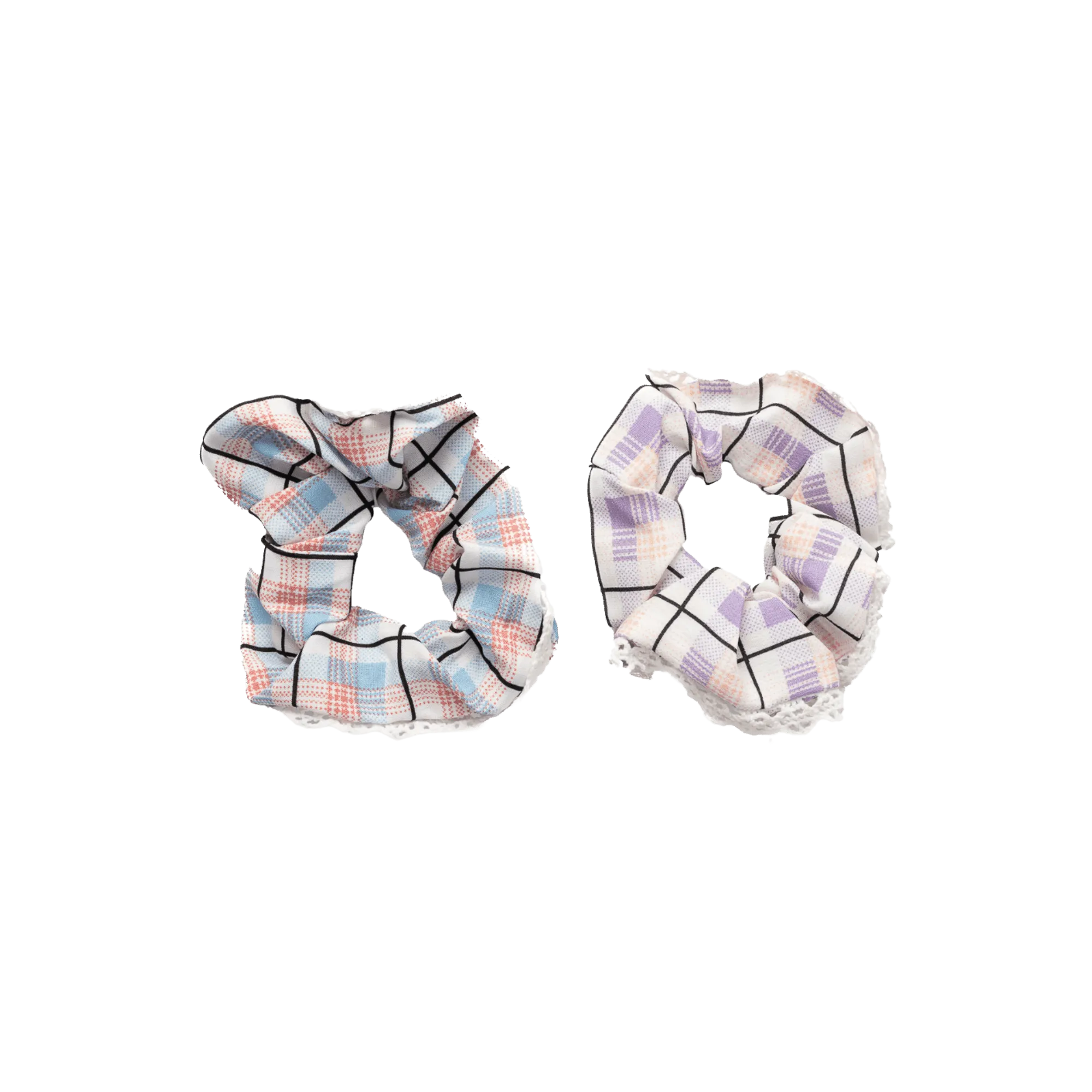 Stilen Lacey Plaid Scrunchie Set