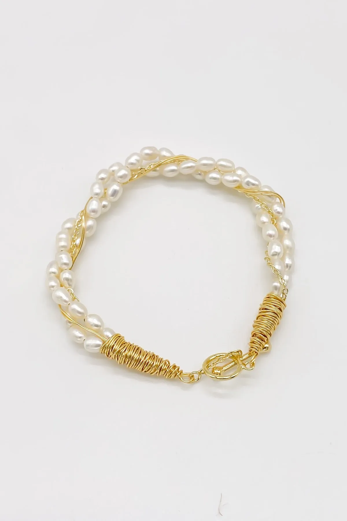 Thais Freshwater Pearl Woven Bracelet