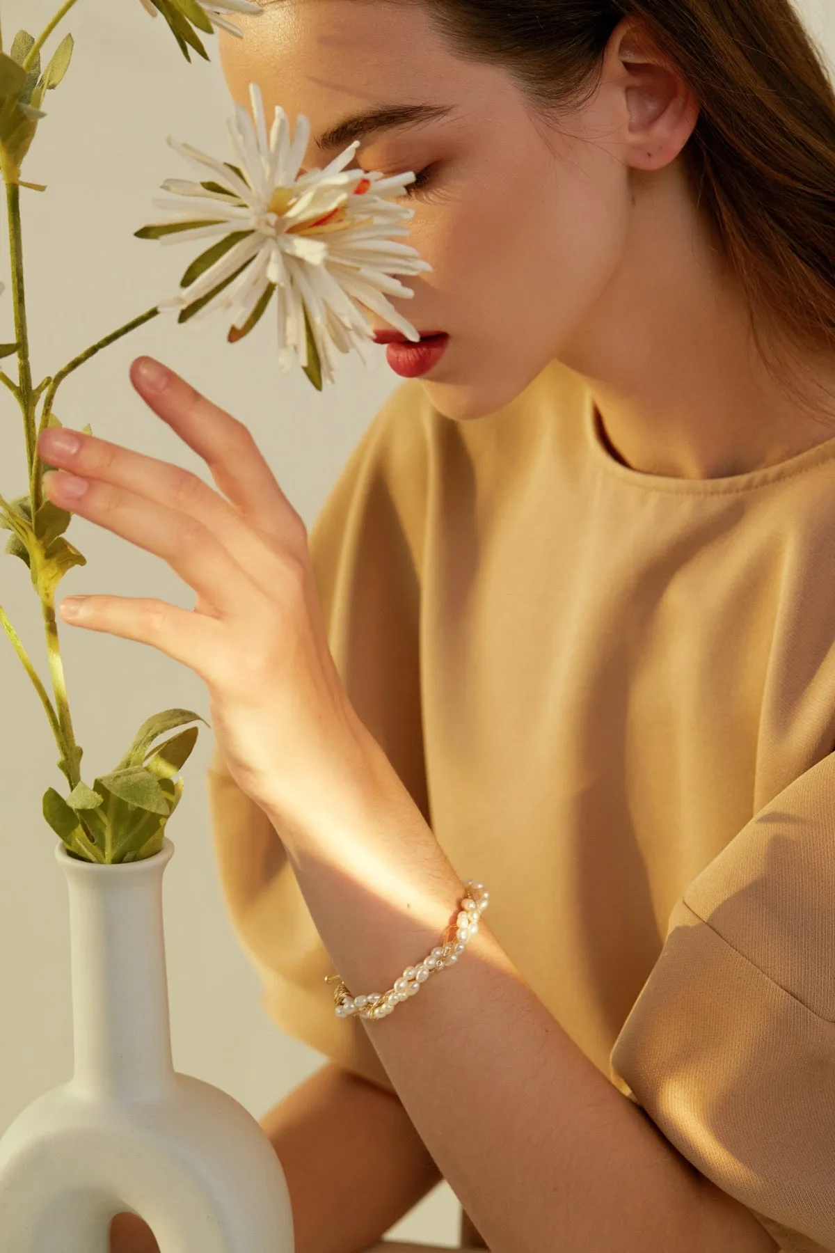 Thais Freshwater Pearl Woven Bracelet