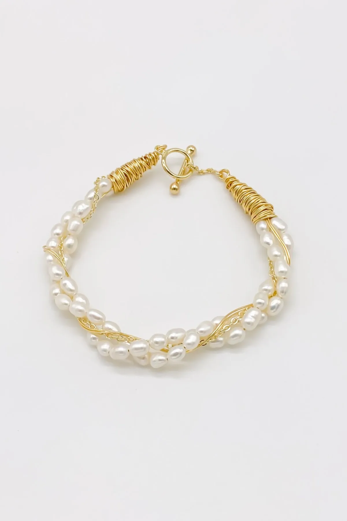 Thais Freshwater Pearl Woven Bracelet