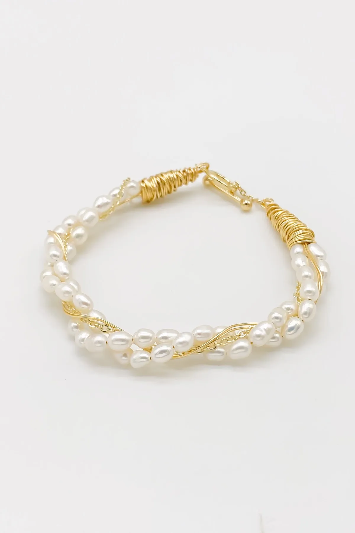 Thais Freshwater Pearl Woven Bracelet