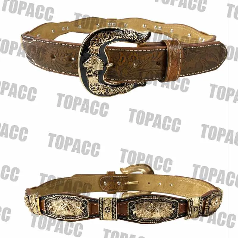 TOPACC Western Super Concho Horse Country Belts Genuine Leather