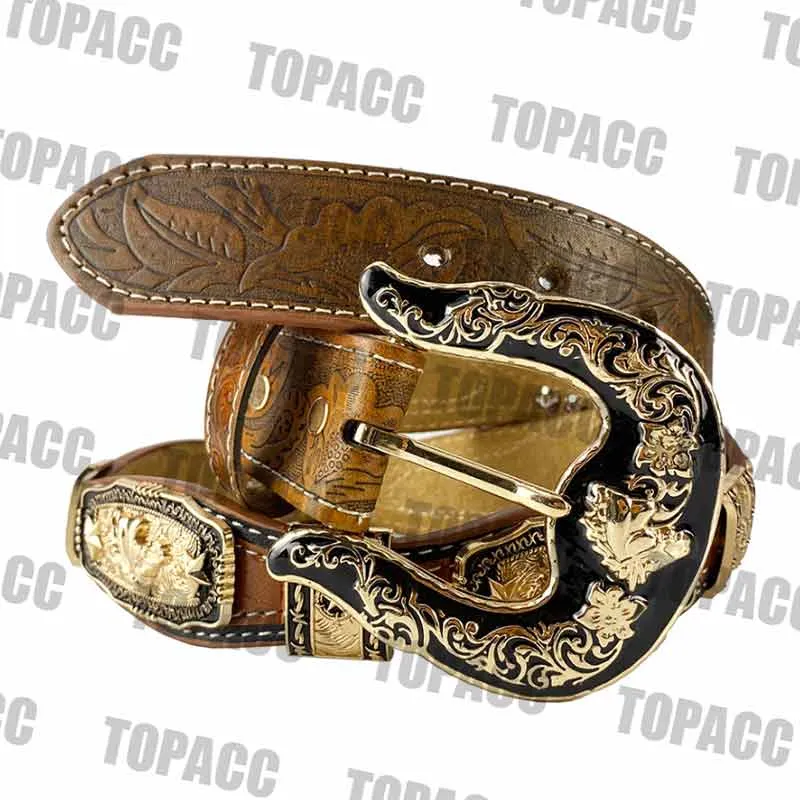 TOPACC Western Super Concho Horse Country Belts Genuine Leather