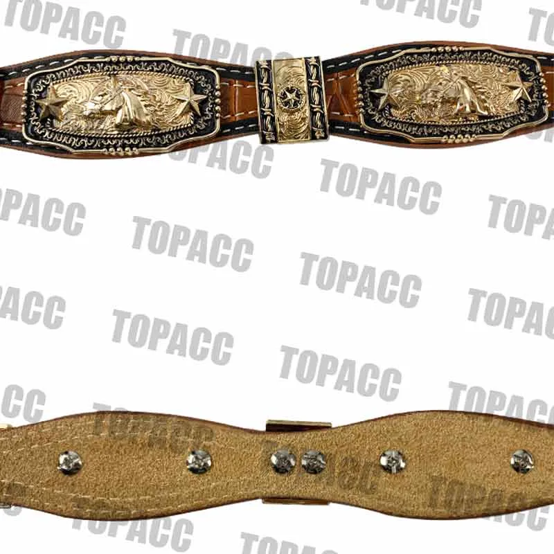 TOPACC Western Super Concho Horse Country Belts Genuine Leather