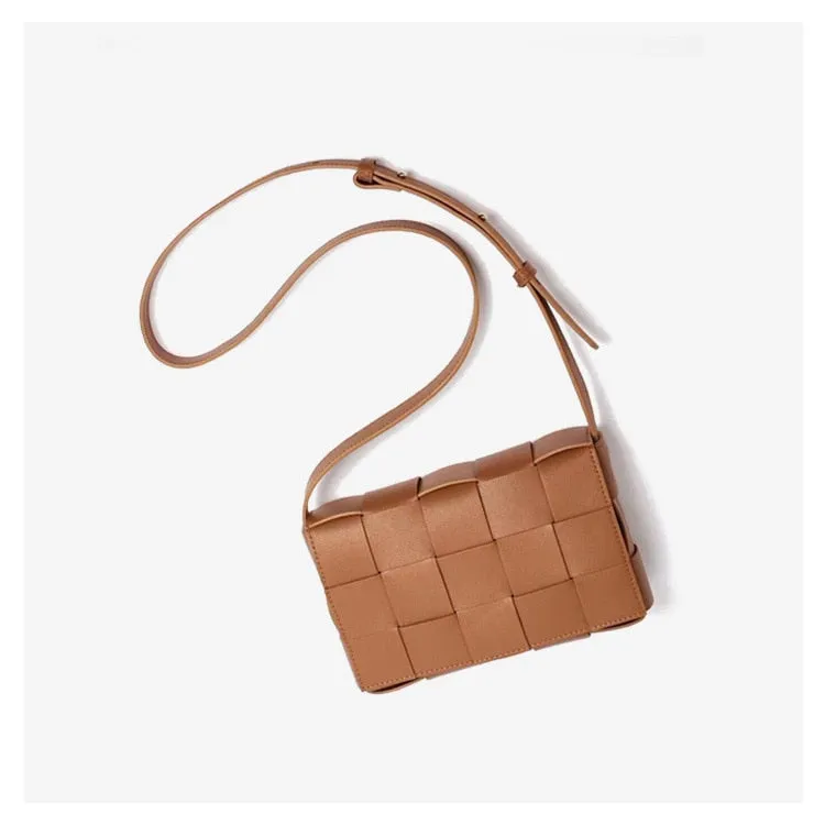 Weaving Luxury Handbags Bag Padded Cassette Genuine Leather One-shoulder Purse