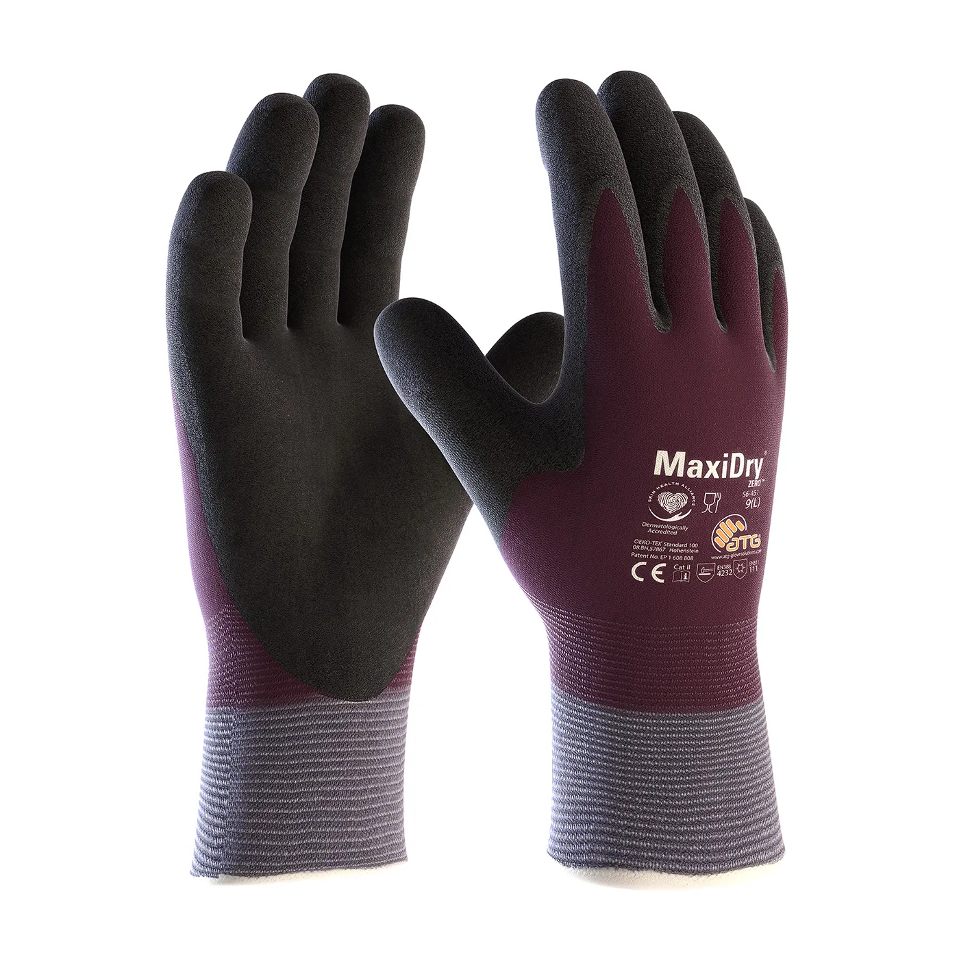 Winter Gloves - MaxiDry® Zero™ Seamless Knit ATG Nylon Glove with Thermal Lining and Double-Dipped Nitrile MicroFoam Grip 56-451-CN