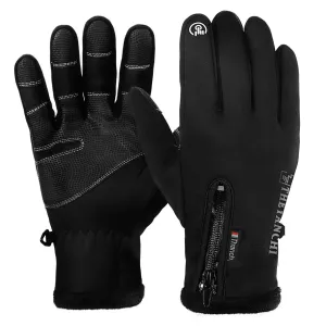 Winter Warm Fleece Gloves Warm Touchscreen Sport Fishing Splash-proof Skiing Army Cycling Snowboard Nonslip Zipper Gloves